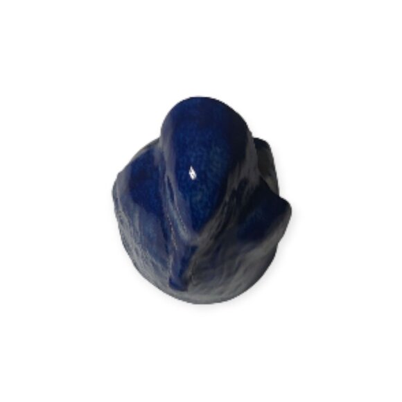 1998 Eldreth Pottery Signed Santa Checking His List Salt Glazed Cobalt Blue Gray - Picture 7 of 14